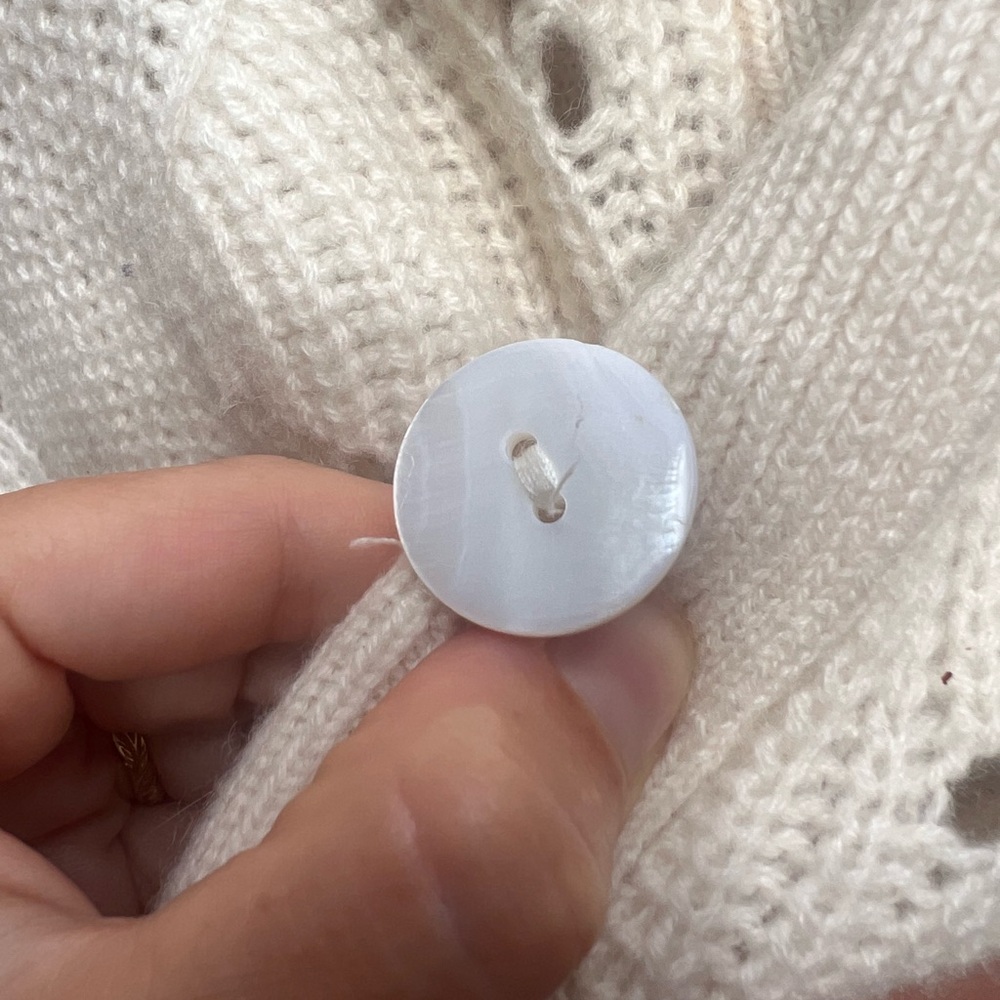 Elie Tahari Cream Cashmere Cardigan - Picture 11 of 11